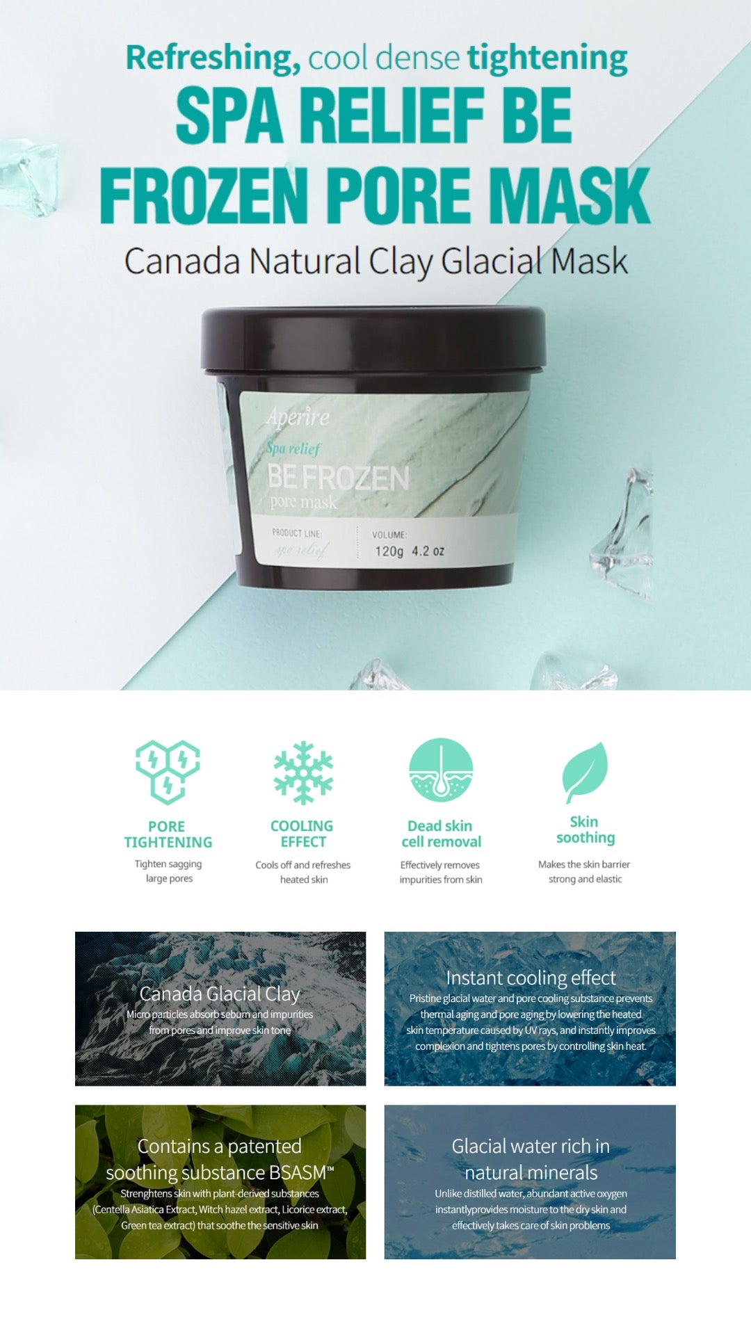 Aperire Spa relief BE FROZEN pore mask (120gr)